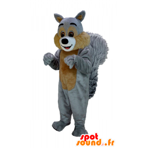 Mascot bruine en grijze eekhoorn, reuze harige - MASFR21972 - mascottes Squirrel
