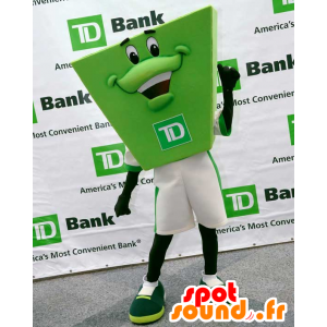 TD Bank grön man maskot, mycket leende - Spotsound maskot