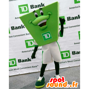 TD Bank grøn mand maskot, meget smilende - Spotsound maskot