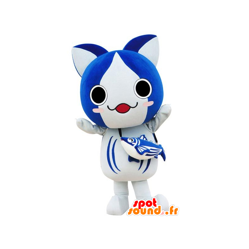 Atacado azul mascote e gato branco, manga forma - MASFR21982 - Mascotes gato