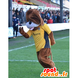 Mascota del perro de Brown, con una camiseta amarilla - MASFR21984 - Mascotas perro