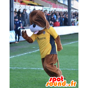 Mascota del perro de Brown, con una camiseta amarilla - MASFR21984 - Mascotas perro