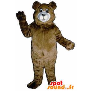 Stor brun och vit björnmaskot, jätte - Spotsound maskot