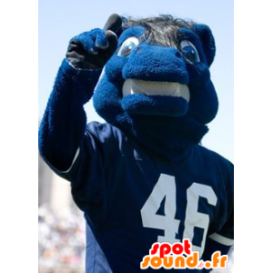 Blaues Pferd Maskottchen in der Sportkleidung - MASFR21987 - Maskottchen-Pferd
