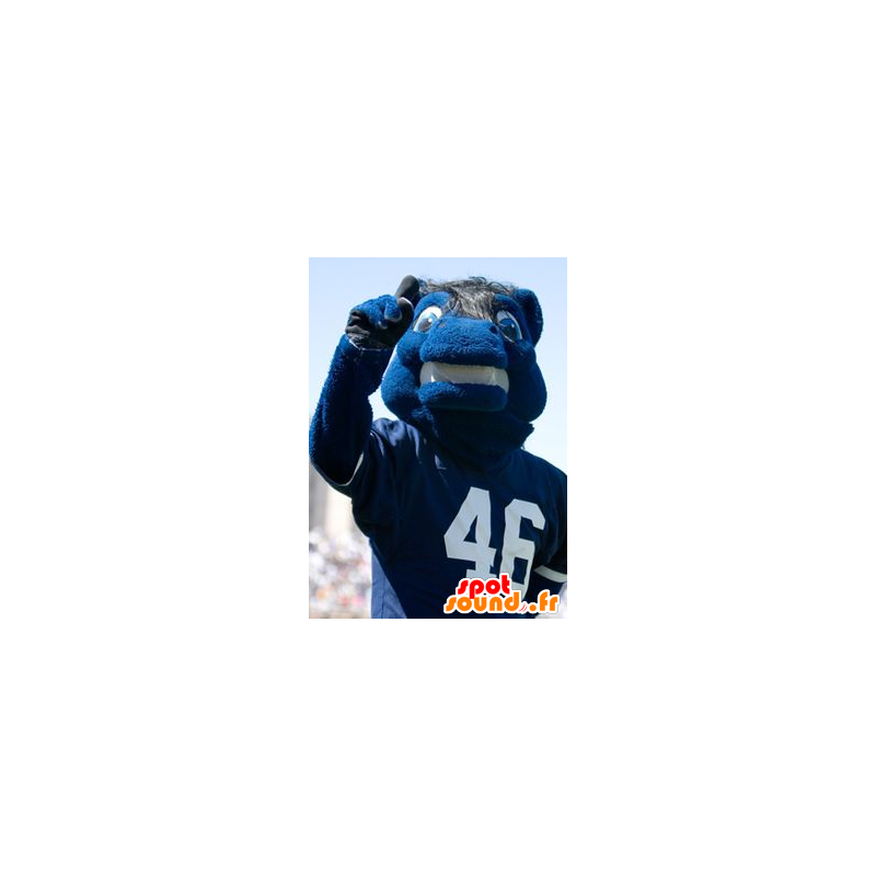 Azul mascote do cavalo no sportswear - MASFR21987 - mascotes cavalo Azul mascote do cavalo no sportswear - MASFR21987 - mascotes cavalo