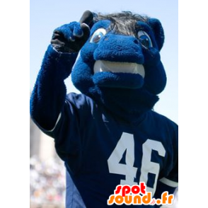 Mascota del caballo azul en ropa deportiva - MASFR21987 - Caballo de mascotas