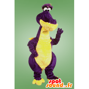 Roxo e amarelo dragão mascote, gigante - MASFR21995 - Dragão mascote