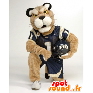 Beige mascota de tigre en equipo de los deportes - MASFR22003 - Mascotas de tigre