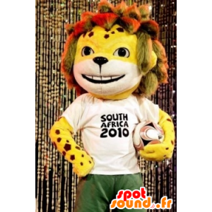 Žlutá malý tygr maskot v roce 2010 FIFA - MASFR22004 - Tiger Maskoti