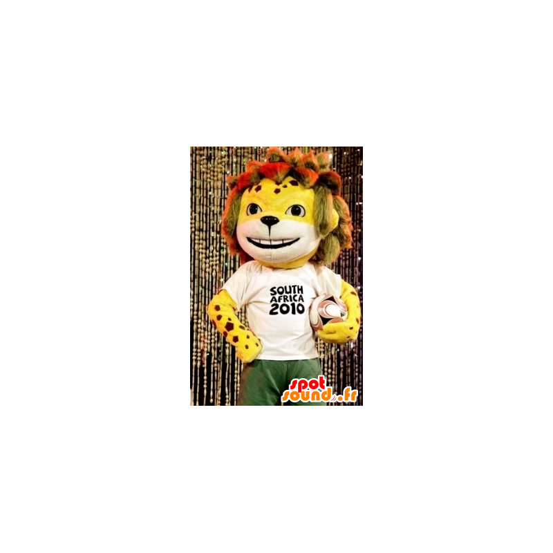Žlutá malý tygr maskot v roce 2010 FIFA - MASFR22004 - Tiger Maskoti