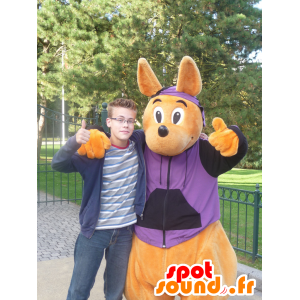 Appelsin kenguru maskot, Walibi - MASFR22005 - Kangaroo maskoter