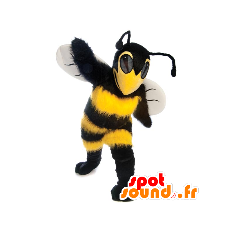 Vacker gul och svart maskot, bi, geting - Spotsound maskot