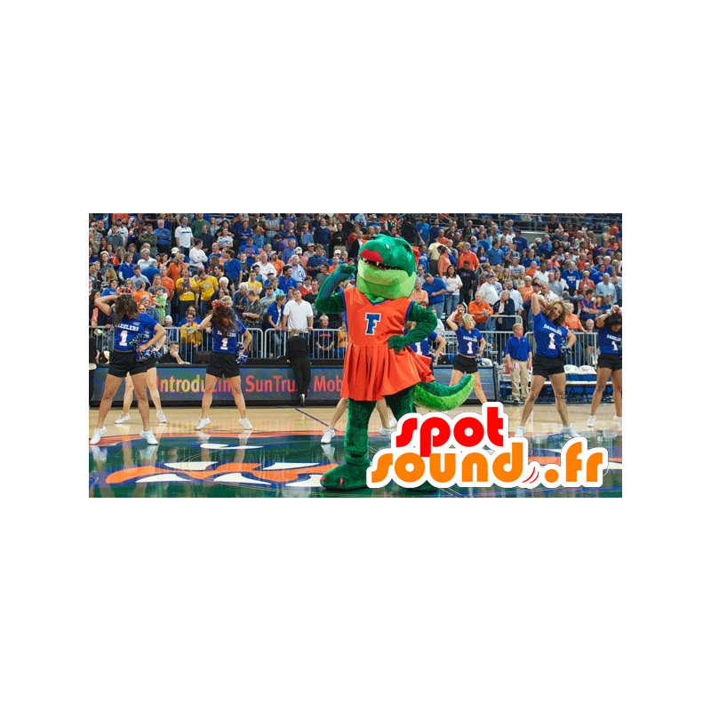 Zielony krokodyl maskotka w czerwonej sukience - MASFR22012 - krokodyle Mascot Zielony krokodyl maskotka w czerwonej sukience - MASFR22012 - krokodyle Mascot