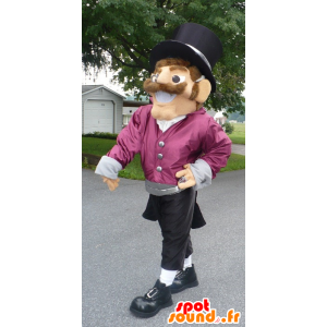 Homem mascote sorrindo vestido com uma roupa elegante - MASFR22015 - Mascotes homem