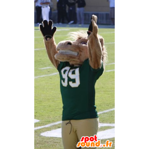 Mascote do cavalo bege no sportswear - MASFR22019 - mascotes cavalo