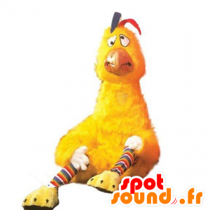 Gele kip mascotte, alle harige pik - MASFR22023 - Mascot Hens - Hanen - Kippen