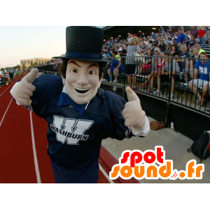 El hombre de la mascota en ropa deportiva con un sombrero de copa - MASFR22024 - Mascotas humanas