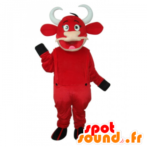 Krávou maskot Kiri, červené a bílé - MASFR22029 - kráva Maskoti