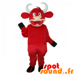 Kuh Maskottchen Kiri, rot und weiß - MASFR22029 - Maskottchen Kuh