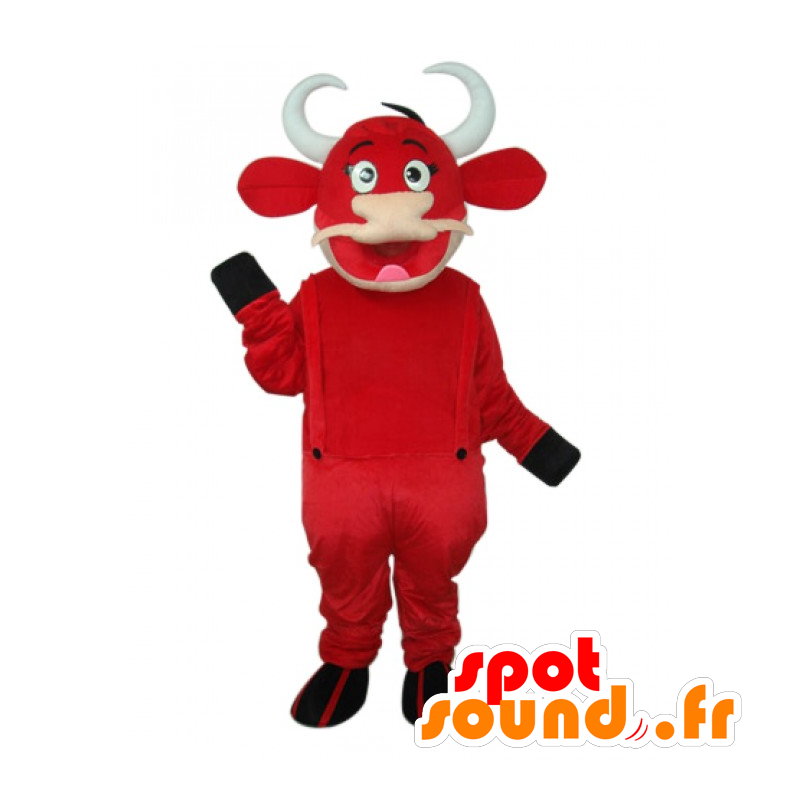 Cow mascot Kiri, red and white - MASFR22029 - Mascot cow