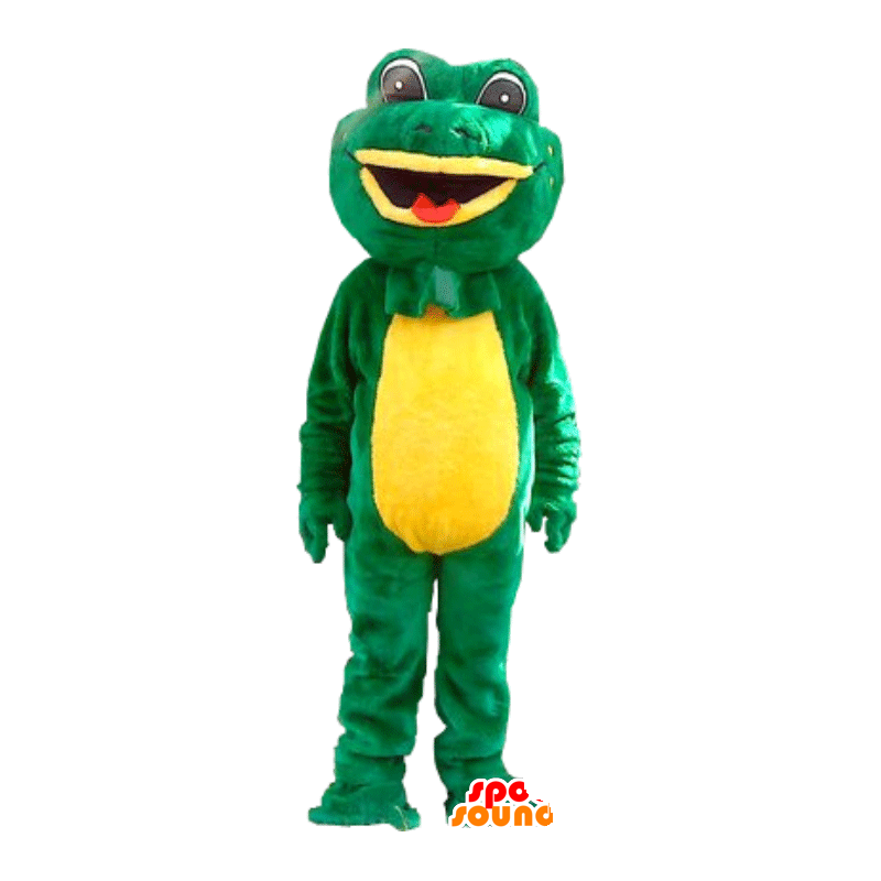 Mascotte de grenouille verte et jaune - MASFR22035 - Mascottes Grenouille