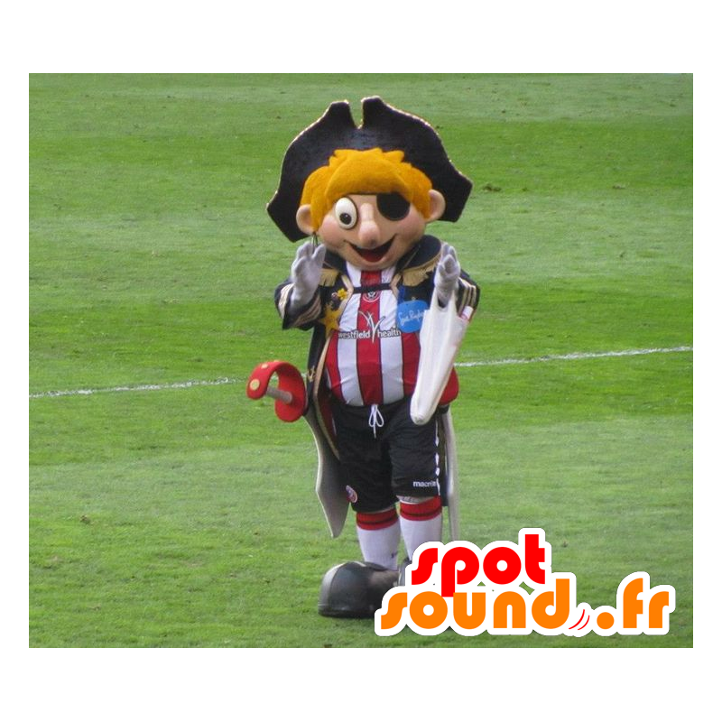 Blond Pirate Mascot met een sport outfit en hoed - MASFR22042 - mascottes Pirates