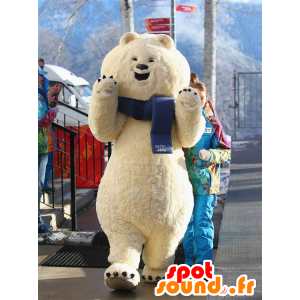 Stor isbjörnmaskot, vit nallebjörn - Spotsound maskot