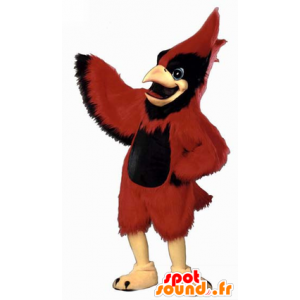 Maskot červený a černý pták, velmi majestátní - MASFR22052 - maskot ptáci