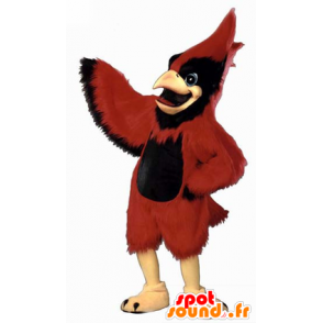 Maskot červený a černý pták, velmi majestátní - MASFR22052 - maskot ptáci