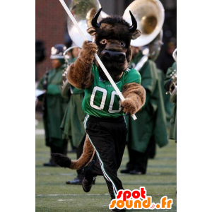 Mascote touro, búfalo castanho, no desporto - MASFR22073 - Mascot Touro