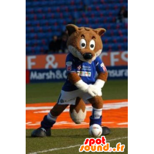 Mascot zorro marrón en ropa deportiva - MASFR22078 - Mascotas Fox