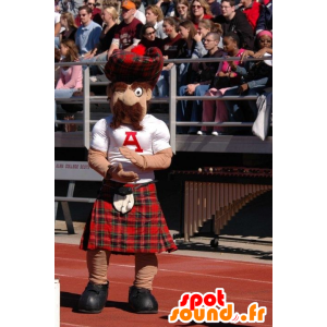 Mascote Scottish kilt bigode xadrez - MASFR22096 - Mascotes humanos