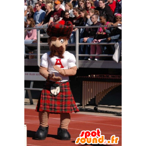 Mascotte mustachioed Scottish plaid kilt - MASFR22096 - Human mascots