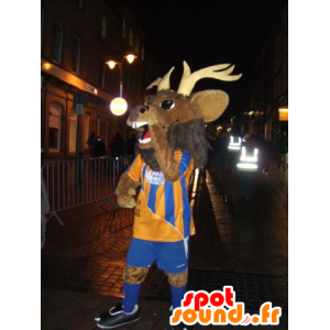 Herten mascotte, kariboes, bruin van momentum in sportkleding - MASFR22099 - Stag and Doe Mascottes