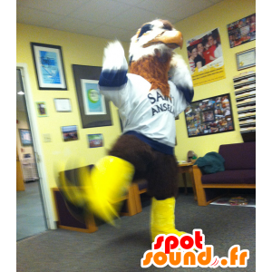 Tukku Mascot ruskea ja valkoinen lintu, korppikotka - MASFR22106 - maskotti lintuja