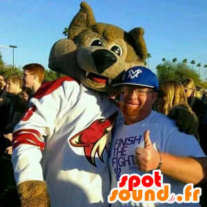 Maskottchen braune Fuchs in der Sportkleidung - MASFR22107 - Maskottchen-Fox