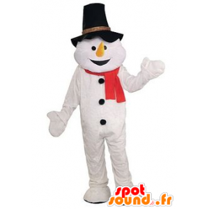 Snowman Mascot met zwarte hoed - MASFR22109 - Kerstmis Mascottes