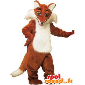 Arancione Mascot e volpe bianca, molto realistico - MASFR22110 - Mascotte Fox