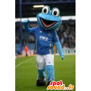 Mascot rana blu in abbigliamento sportivo - MASFR22114 - Rana mascotte