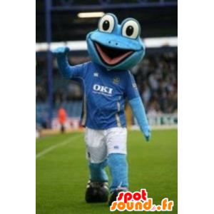 Mascotte blauwe kikker in sportkleding - MASFR22114 - Kikker Mascot