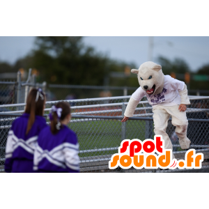 Mascotte d'ours blanc, à l'air féroce - MASFR22132 - Mascotte d'ours