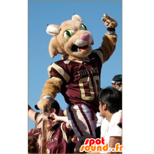 Brown tiger maskot i idrett uniform - MASFR22136 - Tiger Maskoter