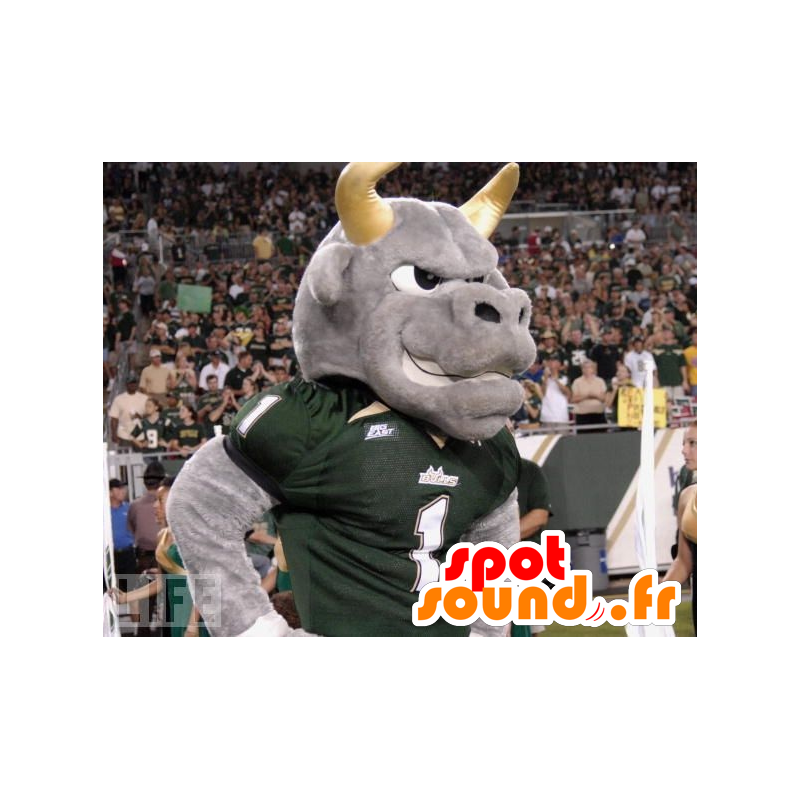 Mascotte de buffle gris, à l'air féroce - MASFR22144 - Mascottes Animales Mascotte de buffle gris, à l'air féroce - MASFR22144 - Mascottes Animales