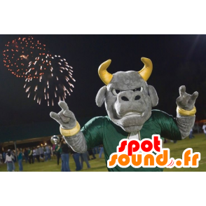 Grijze buffels mascotte, woest uitziende - MASFR22144 - Animal Mascottes