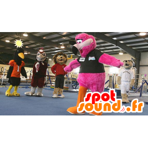 Flamenco rosado mascota, gigante, peludo todo - MASFR22145 - Mascotas del océano