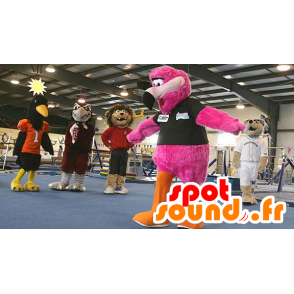 Flamenco rosado mascota, gigante, peludo todo - MASFR22145 - Mascotas del océano