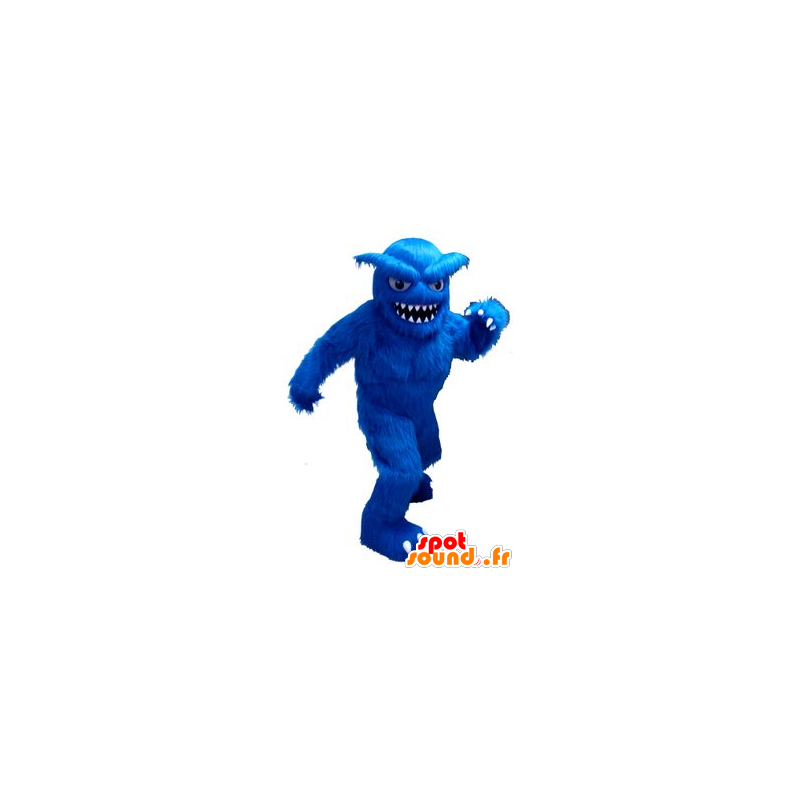 Mascot blauw yeti, alle harige met grote tanden - MASFR22153 - uitgestorven dieren Mascottes