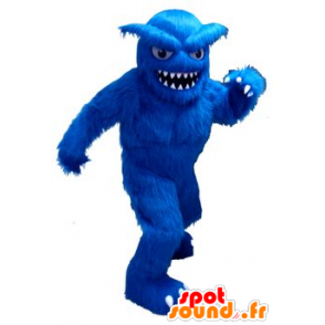 Mascot blauw yeti, alle harige met grote tanden - MASFR22153 - uitgestorven dieren Mascottes