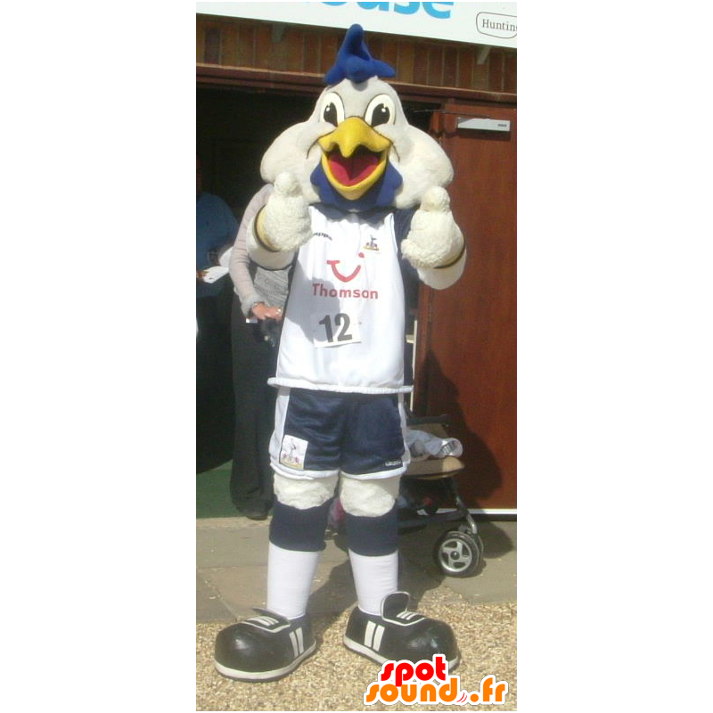 Mascotte witte vogel, eend, in sportkleding - MASFR22157 - Mascot eenden