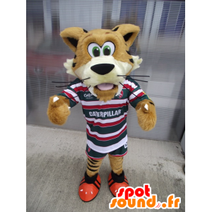 Mascot beżowo żółty tygrysa sportowej - MASFR22168 - Maskotki Tiger